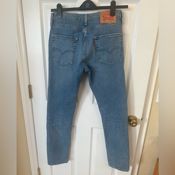 Vintage Levis 502 Jeans 31x32 Blue Denim Zip Fly Super Low Straight Leg - Picture 3 of 9